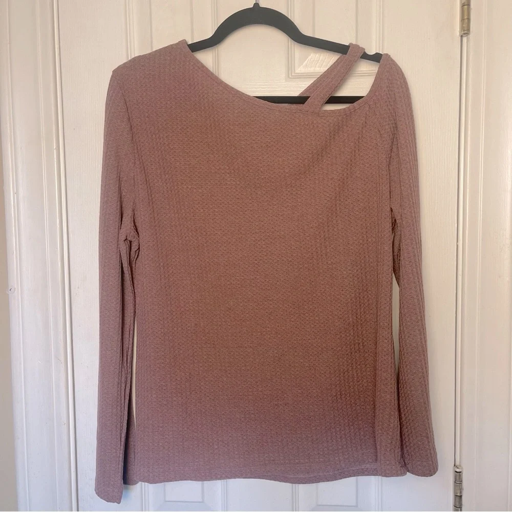 Cute Spring Cold Shoulder Ribbed Soft Shirt - Picture 2 of 5
